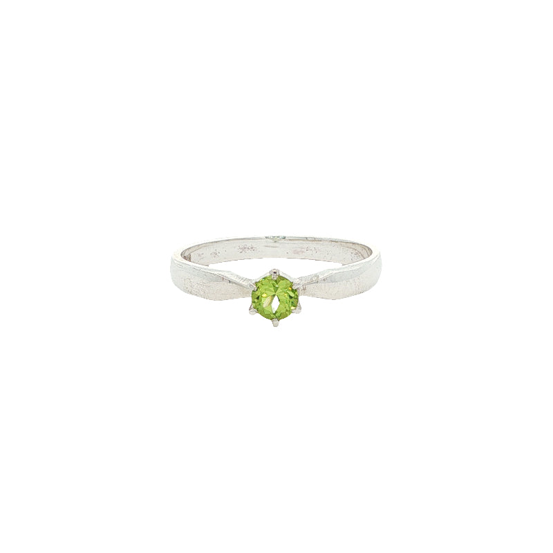Peridot Solitaire Ring in Sterling Silver