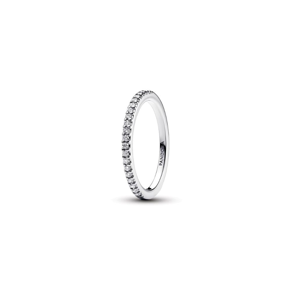 Pandora Sterling Silver Ring With Clear Cubic Zirconia - Size 60