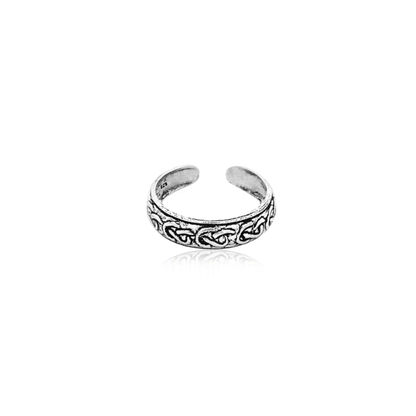 Linking design toe ring in sterling silver