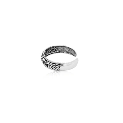 Linking design toe ring in sterling silver