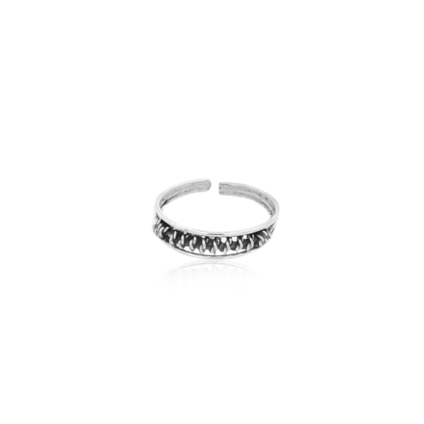Wire centre toe ring in sterling silver