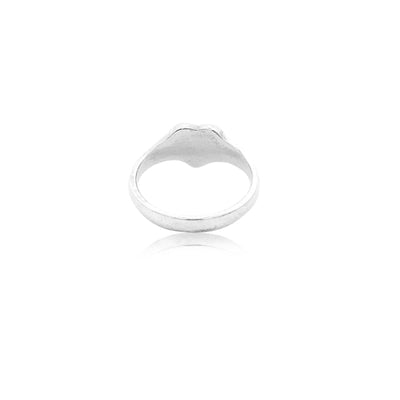 Heart signet ring in sterling silver
