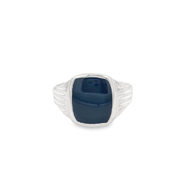 Onyx signet ring in sterling silver