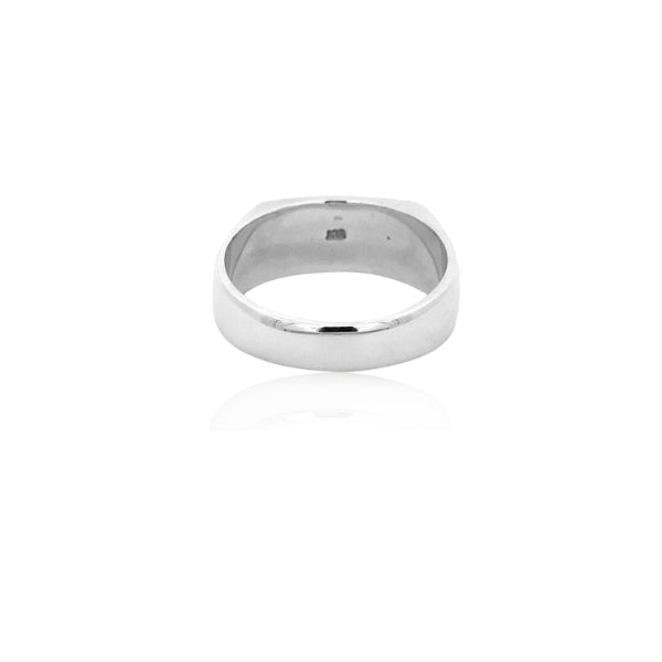 Gents rectangular top signet ring in sterling silver