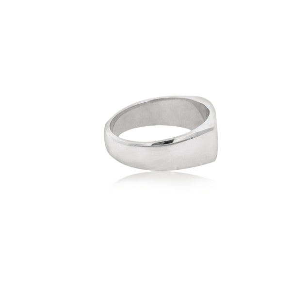 Gents rectangular top signet ring in sterling silver