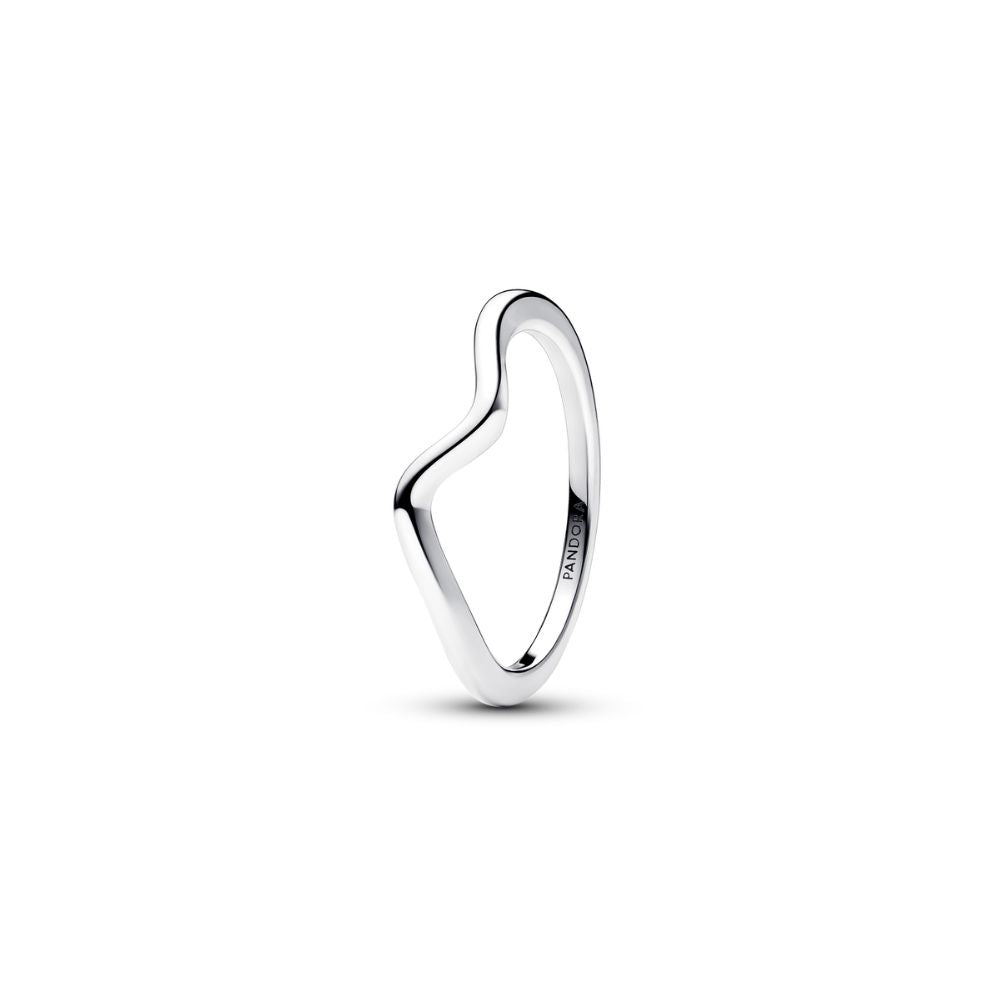 Pandora Sterling Silver Polished Wave Ring Size 52