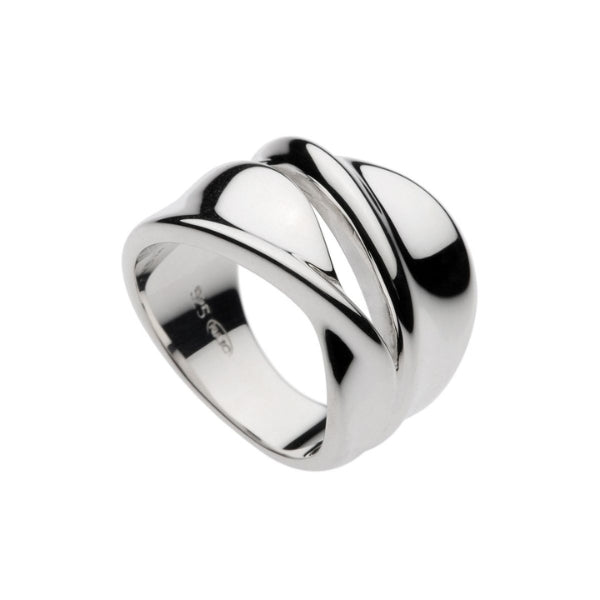 Najo - somersault wide double twisted ribbon ring in sterling silver