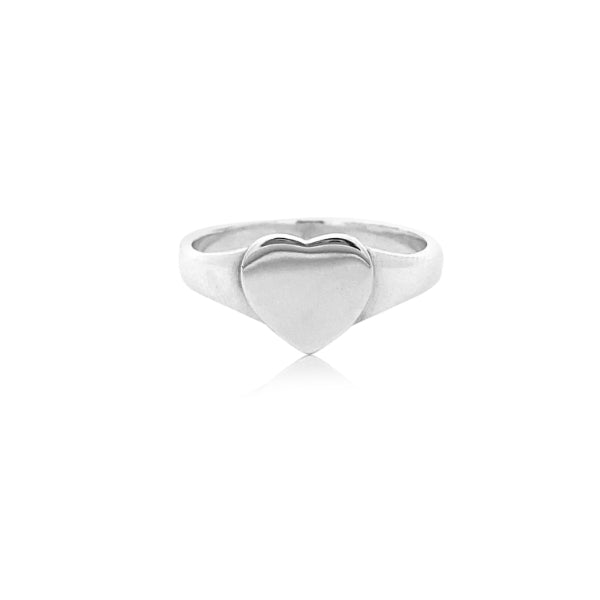 Heart signet ring in sterling silver
