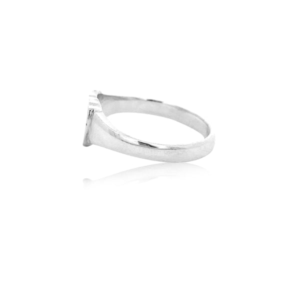 Heart signet ring in sterling silver