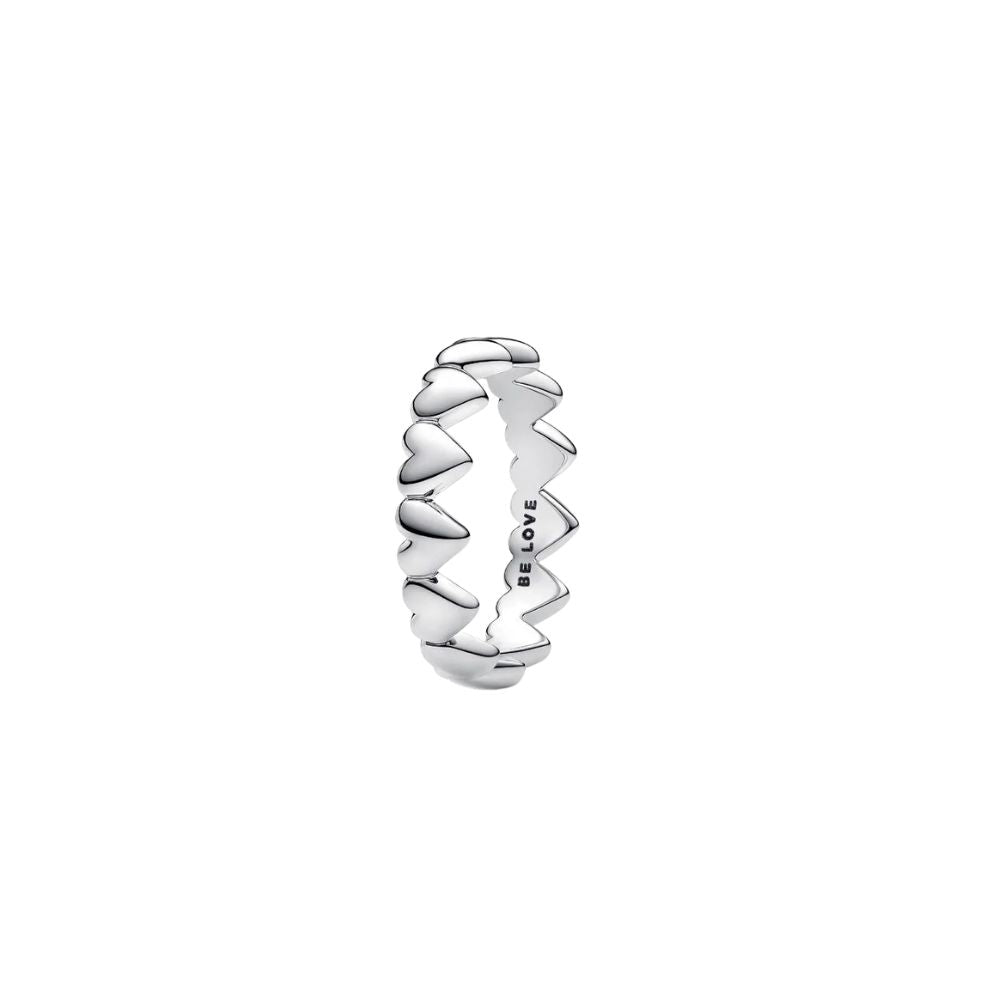 Pandora Sterling Silver Hearts Ring - Size 54