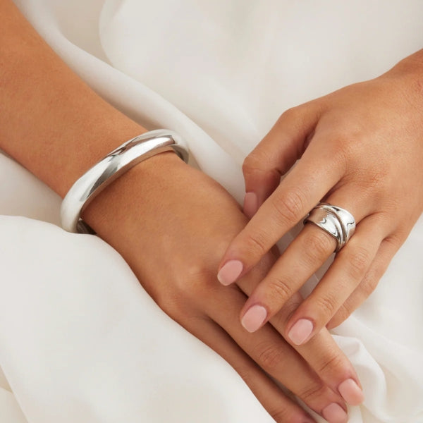Najo sterling silver double twist ribbon ring - XL