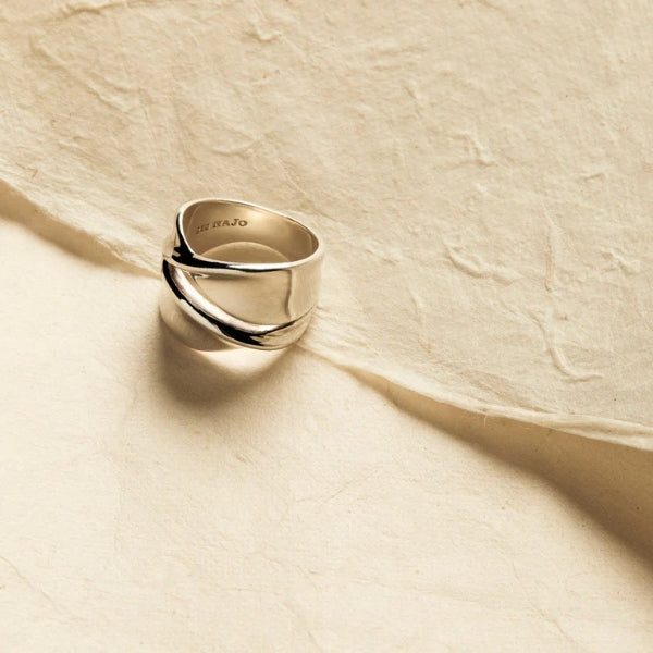 Najo sterling silver double twist ribbon ring - XL