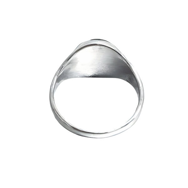 NZ pounamu greenstone men's ring in sterling silver