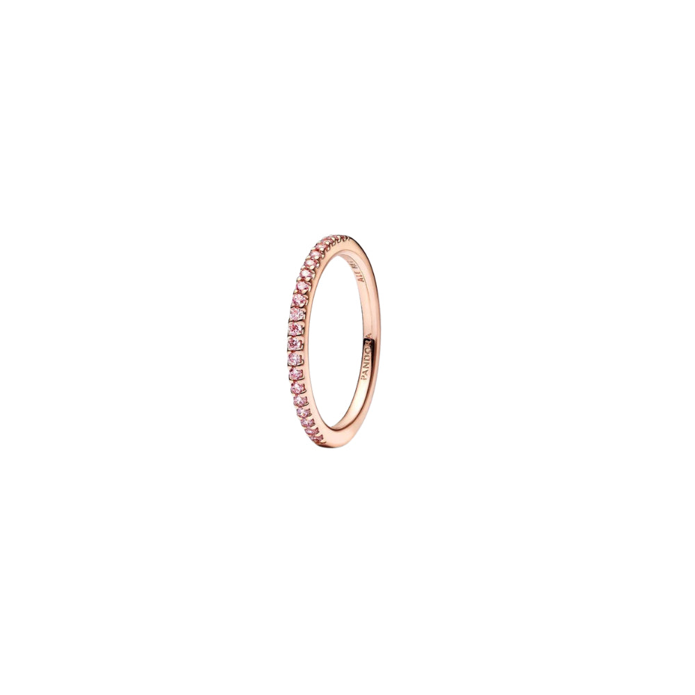 Pandora Rose-gold Plated Ring With Fancy Fairy Tale Pink Cubic Zirconia - Size 56