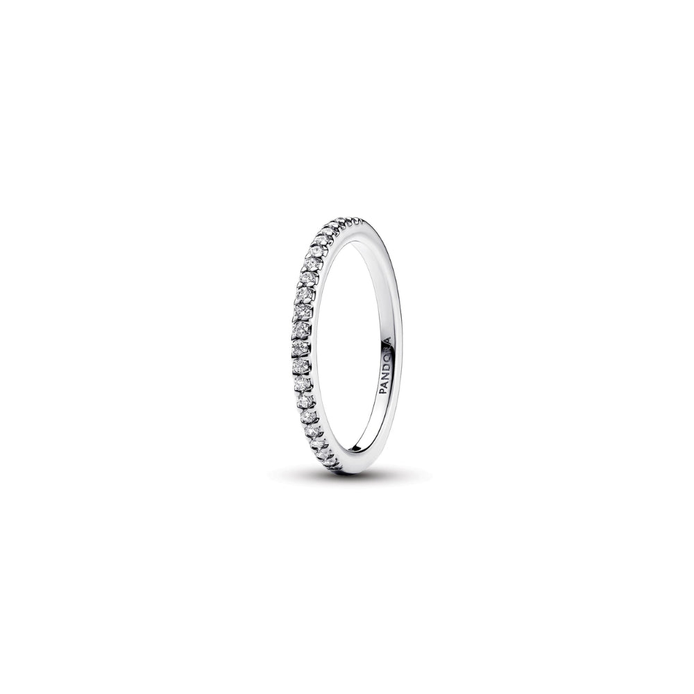 Pandora Sterling Silver Ring With Clear Cubic Zirconia - Size 58