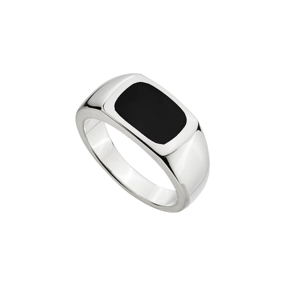 Najo - the expedition rectangular ring with black onyx in sterling silver