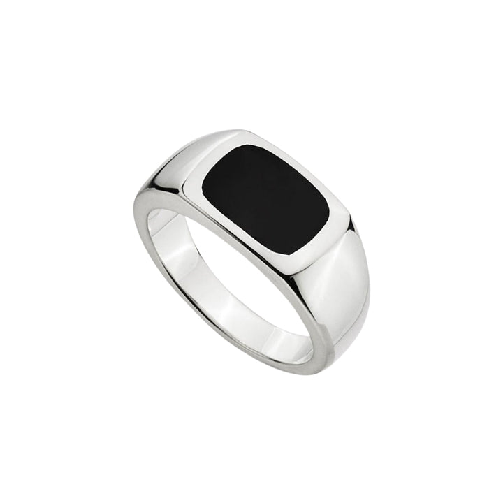 Najo - the expedition rectangular ring with black onyx in sterling silver