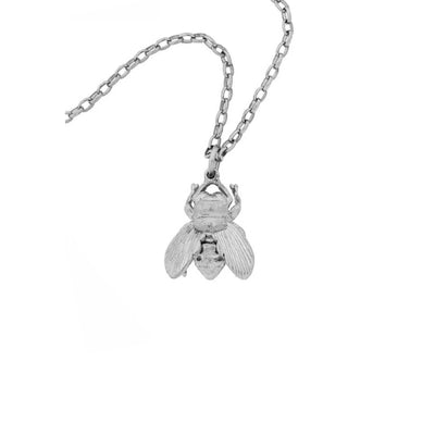 Karen Walker bee pendant in sterling silver with belcher chain - 45cm