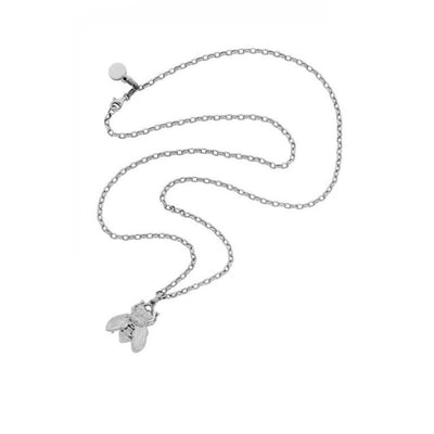 Karen Walker bee pendant in sterling silver with belcher chain - 45cm