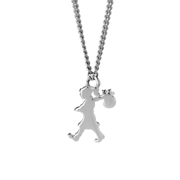 Karen Walker mini runaway girl necklace in sterling silver on fine chain - 45cm