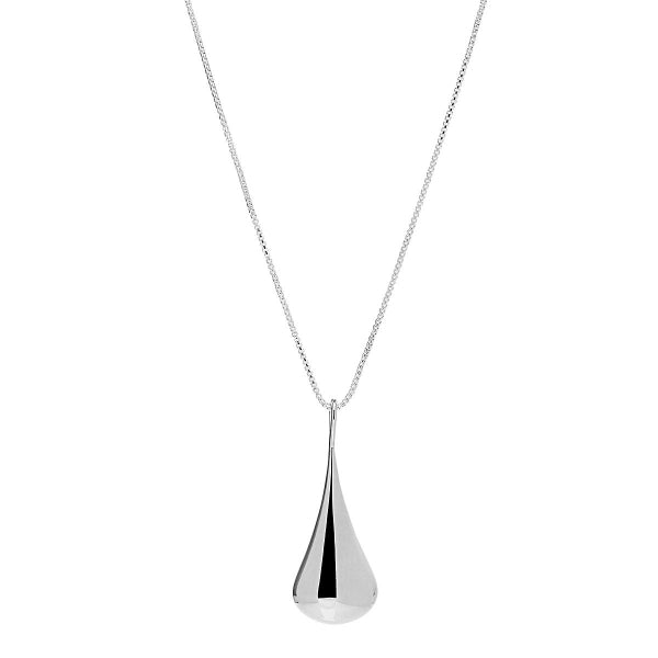 Najo - Weeping widow puff teardrop necklace in sterling silver with box chain - 42cm