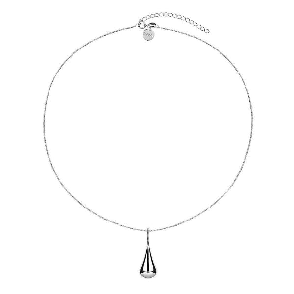 Najo - Weeping widow puff teardrop necklace in sterling silver with box chain - 42cm