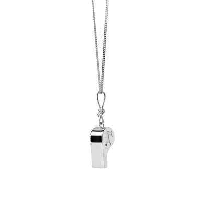 Karen Walker navigator's whistle pendant in sterling silver with fine chain - 50cm