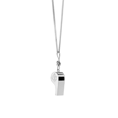 Karen Walker navigator's whistle pendant in sterling silver with fine chain - 50cm