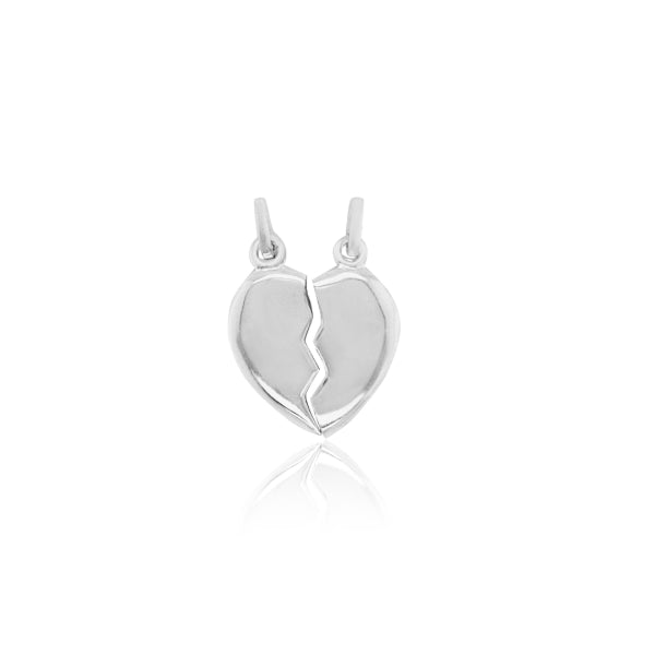 Shared hearts pendants in sterling silver