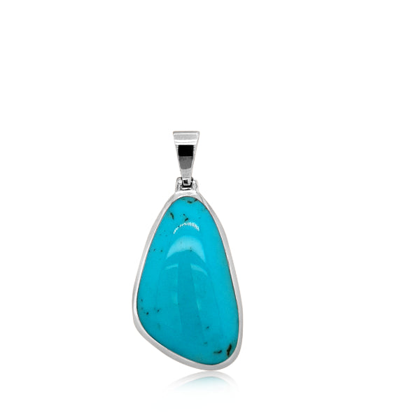 Turquoise triangle pendant in sterling silver