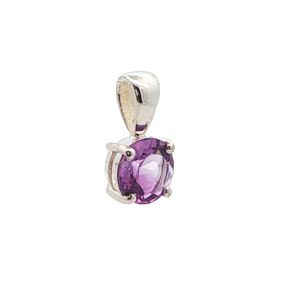 Amethyst drop pendant in sterling silver