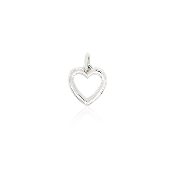 Open heart pendant in sterling silver