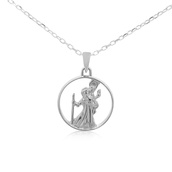Silver St Christopher necklace