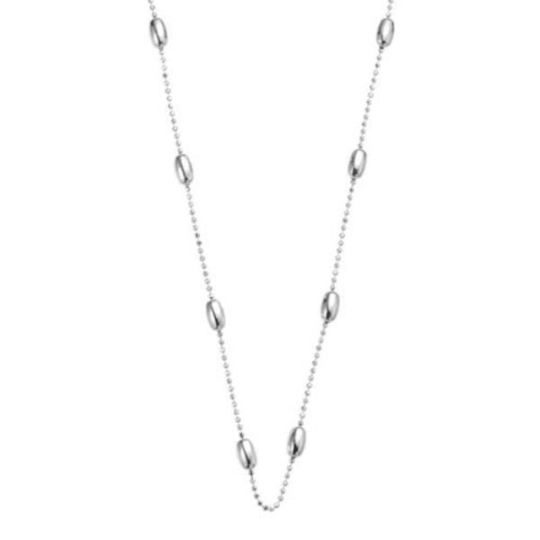 Najo acapulco diamond cut chain with oval beads in sterling silver - 150cm