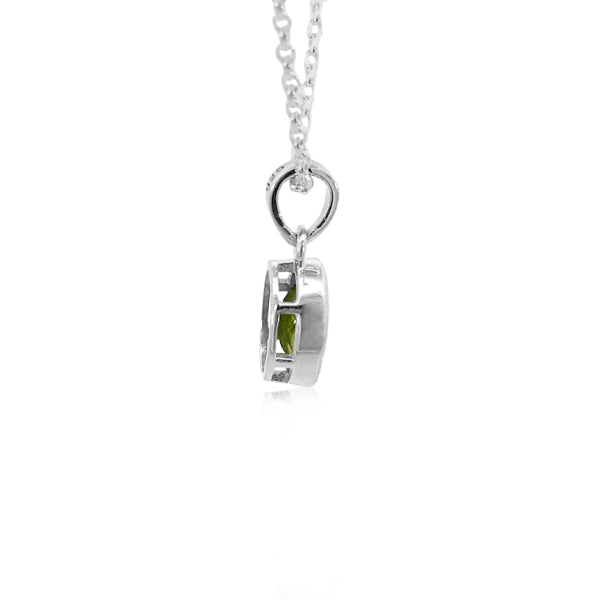 Oval peridot pendant in sterling silver
