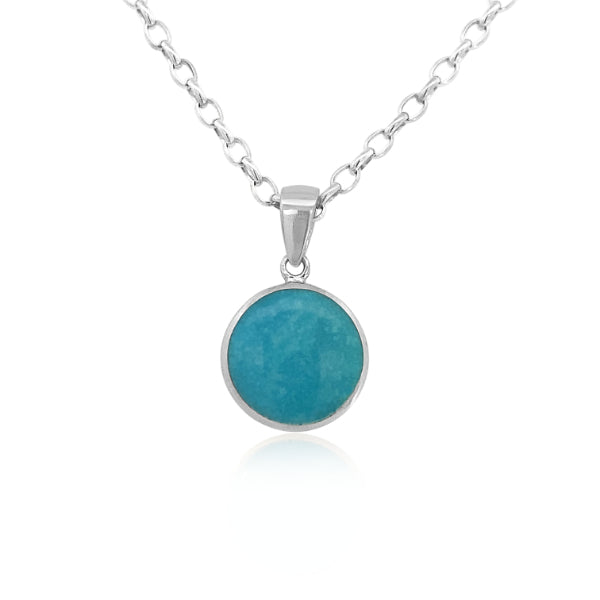 Sterling Silver Rubover Turquoise Pendant