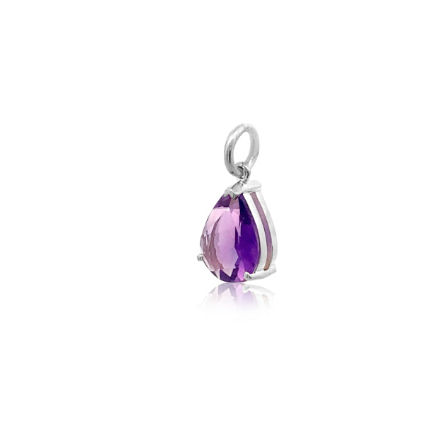 Amethst teardrop pendant in sterling silver