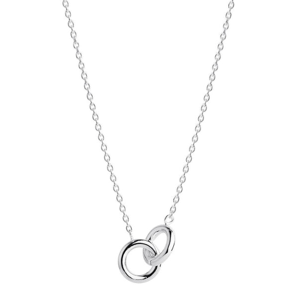 Najo - Embrace interlocked rings necklace in sterling silver chain - 45cm