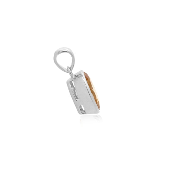 Oval citrine pendant in sterling silver