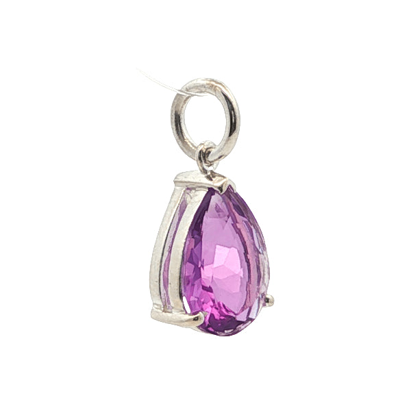 Amethyst pear shaped pendant in sterling silver