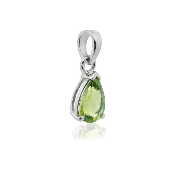 Peridot teardrop pendant in sterling silver