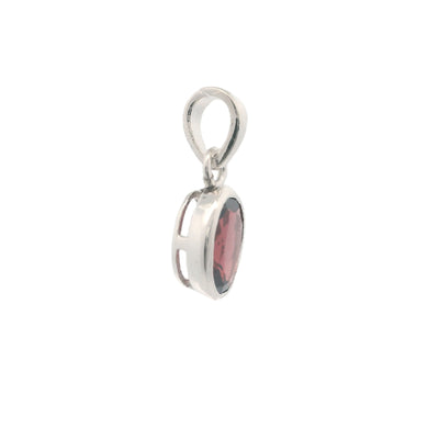 Oval garnet pendant in sterling silver