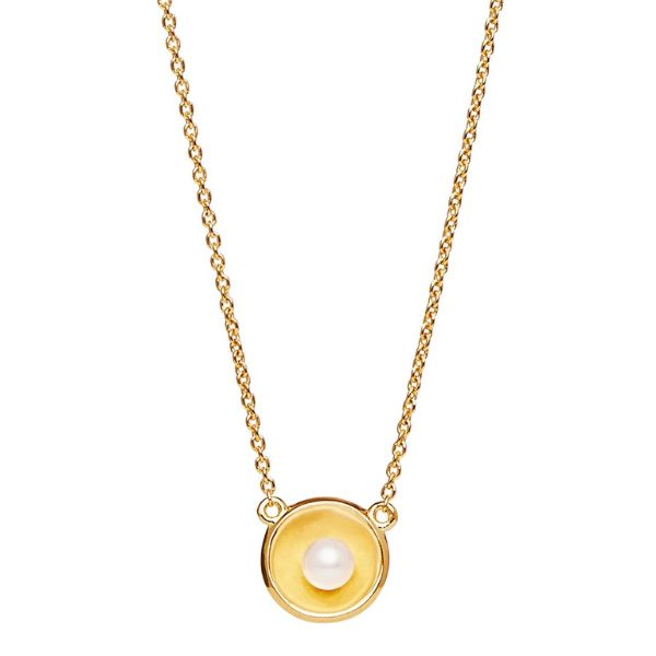 Najo - capri gold plated silver necklace with pearl