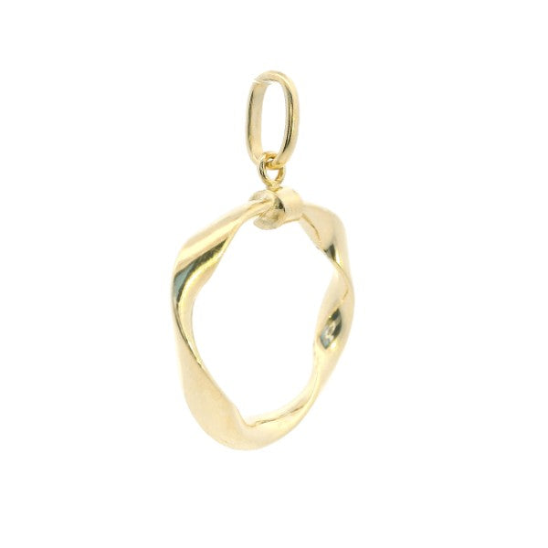Twist circle pendant in bonded 9ct yellow gold and sterling silver - 19mm