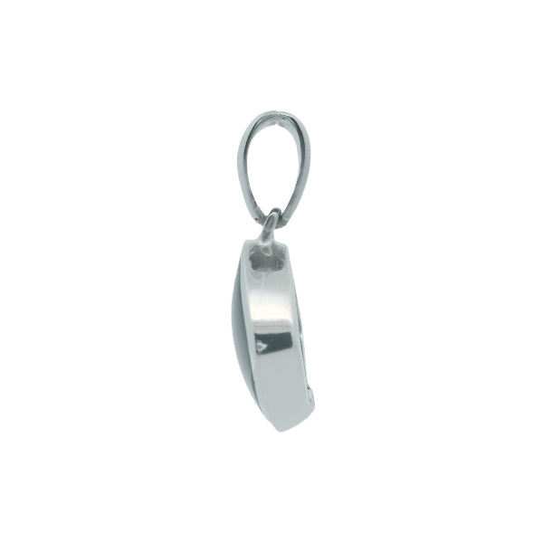 Turquoise square pendant in sterling silver
