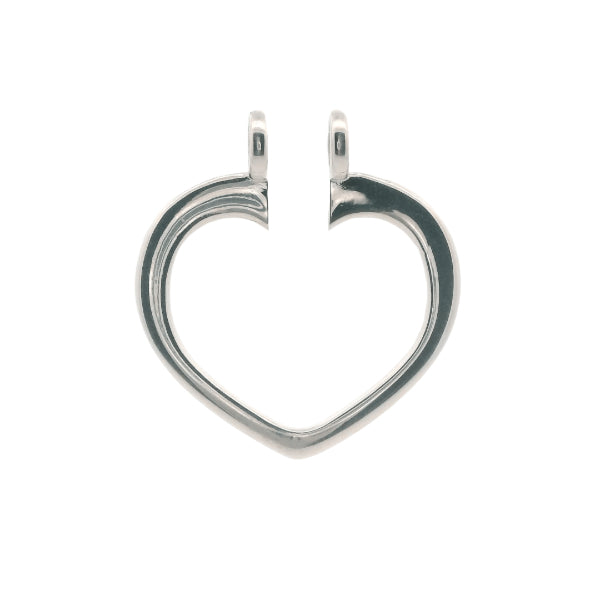 Heart shaped ring holder pendant in sterling silver