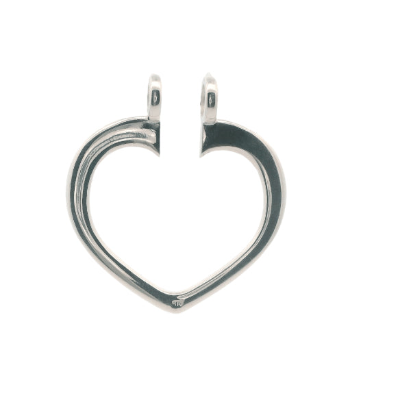 Heart shaped ring holder pendant in sterling silver
