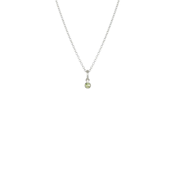Evolve august birthstone necklace in sterling silver - peridot