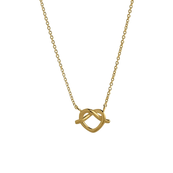 Najo - eternal pendant pretzel heart on 45cm cable chain in gold plated sterling silver