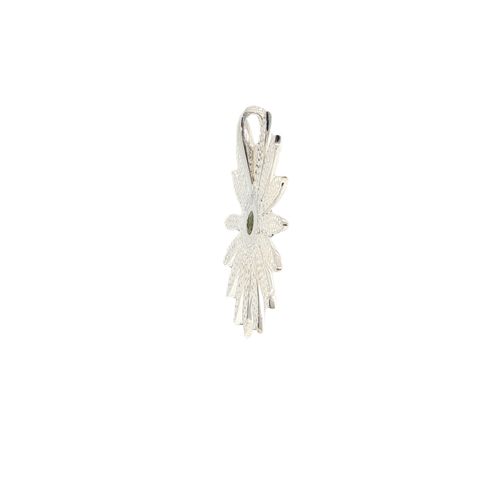 Petal pendant with Canadian greenstone in sterling silver